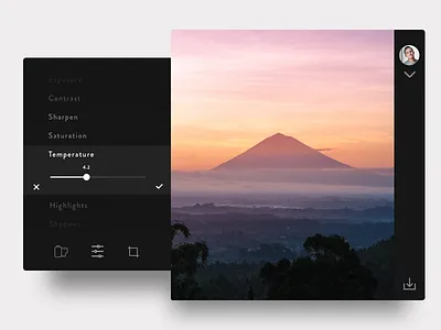 Photo editing settings bali camera settings daily ui daily ui 007 dailyui dailyui007 photo editing photography settings travel ui