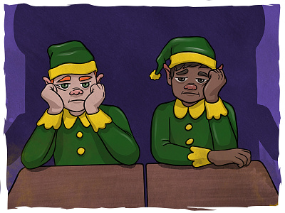 GoMedia Christmas campaign (image 2) christmas digital art character elves elf email illustration photoshop procreate