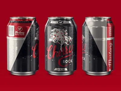 Cherry Bock beer beer can bock brewing company can cherry craft beer label mustang oklahoma red tree