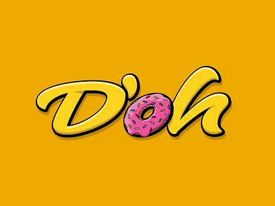 D'oh! calligraphy custom doh donuts handmade the simpson yellow
