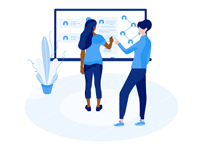 Your Account Is A Little Empty blue board illustration illustrator page plant room teacher vector web