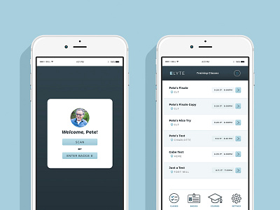 Elyte Training App application interactive mobile ui
