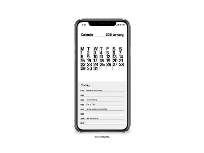 Calendar app app calendar helvetica massimo ui ux vignelli