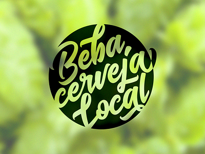 Beba Cerveja Local beer calligraphy label stamp