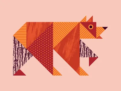 Triangle Bear animal bear color halftone illustration nature shapes texture triangle