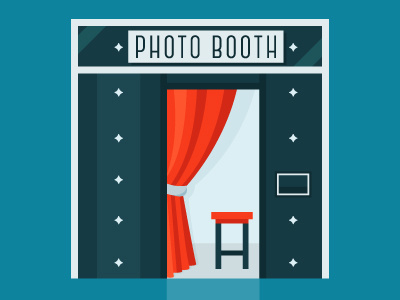 Photo Booth booth flat illustarion photo retro vector