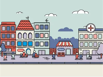 Child's Health health illustration town