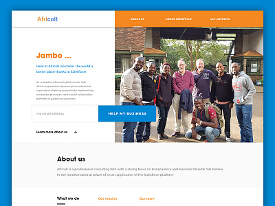 Africolt adobe xd landing salesforce