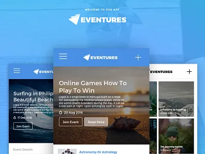 Eventures App for Creating Events app events mobile ux