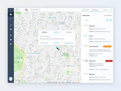 Fleet Management System dashboard layout location map ui vehicles web