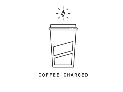 Charging battery caffeine charge coffee energy fuel logo