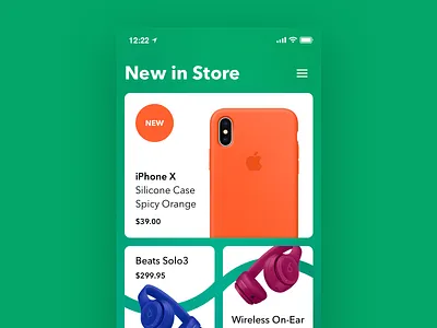 Accessories App concept green iphone new store ui ux visual