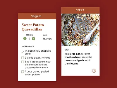 Daily UI #040: Recipe. dailyui recipe