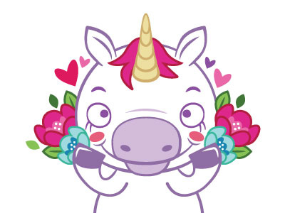 Just a pretty unicorn flowers pink purple unicorn