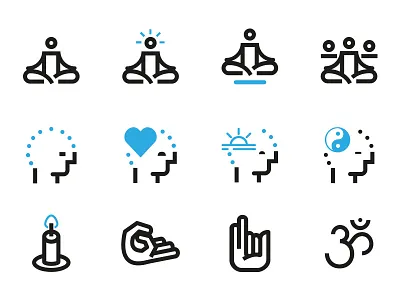Meditation Icons feeling icon icon set icons meditation mental health mindfulness om yoga