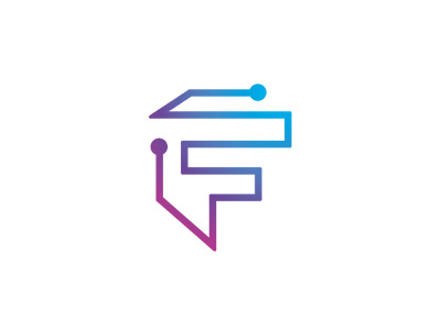 Digital F collection digital future gradation identity logo minimal technical