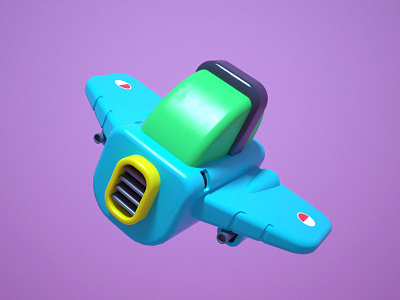 Little Airplane 3d aircraft airplane aviation cannon