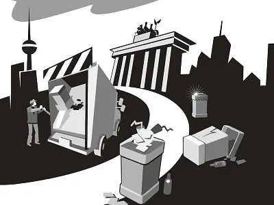 Berlin city berlin brandenburg illustration vector