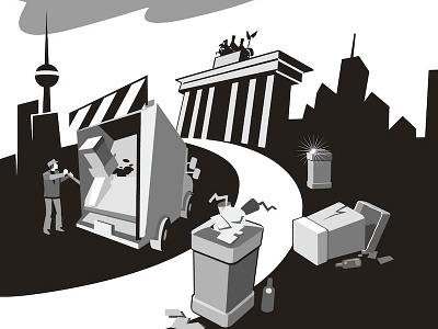 Berlin city berlin brandenburg illustration vector