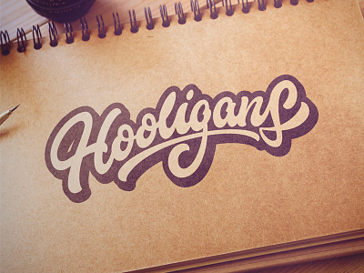 Hooligans brush font handmade lettering letters logo logotype script typism typography