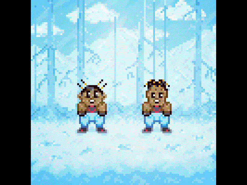 Saying goodbye to Christmas wearing the clothes👖backwards. clouds hip hop kris kross landscape nes nintendo pixel pixelart