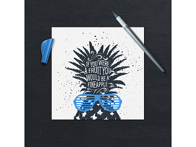 If you were a fruit you would be a fineapple badge design fun grunge gym logo pineapple typography vintage wanderlust