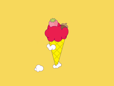 Ice Cream animation app food interface ios minimal motion photo red ui ux white