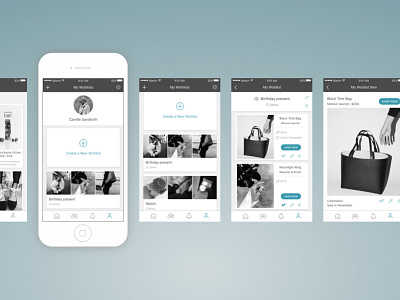 Wishlist App Wireframes product design ux ux design wireframes