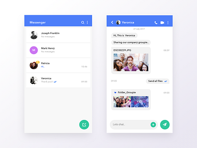 Facebook Messenger Concept - Mobile version chat concept facebook fb messenger mobile redesign texting ui ux