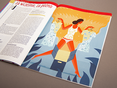 Illustration for Charaktery magazine artwork dress girl illustration psychology skirt texture vector woman