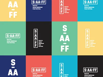 Seattle Asian American Film Festival american asian branding clean color festival film identity logo mark saaff seattle