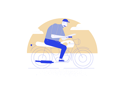 on the road 2 bike character guy moto motobike riding stroke summer