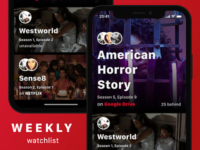 Weekly - Watchlist app apple concept design entertainment ios ios11 iphonex television trakt.tv tv tvshow