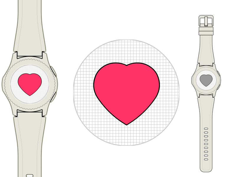 Extruded Heart watch face extruded heart gear s2 s3 heart pink smart watch watch face wearable