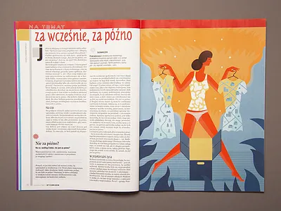 Illustration for Charaktery magazine artwork dress girl illustration psychology skirt texture vector woman