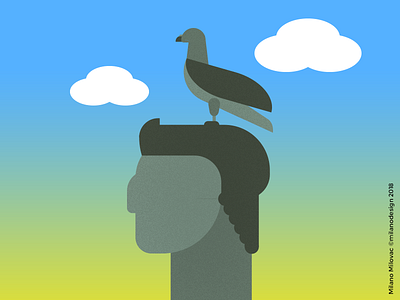 Statue of the Victor, Belgrade - Serbia belgrade bird city cloud illustration man serbia sky statue travel vector