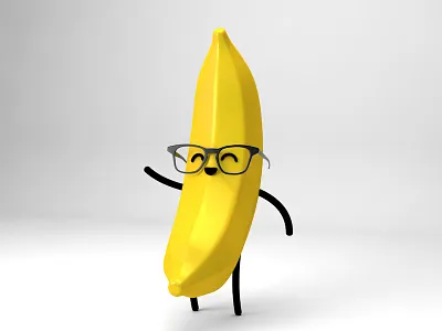 Cool Banana 3d animation c4d fruit rigging rubberhose