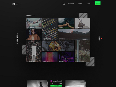 Unsplash in Black black design flat material ui unsplash ux web white