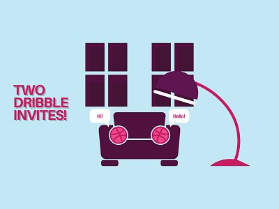 TWO DRIBBLE INVITES! 2 draft giveaway graphic illustration invitation invite invites