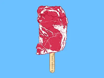 Zombie Food food humour ice cream illustration meat pop art sweet zombie