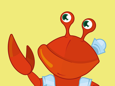 Crab Character Design animal cartoon character design children crab illustration illustrator kids ocean outline vector