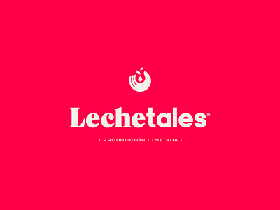 Lechetales hand icon logo logotype mark milk red type typography