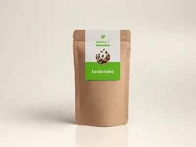 Lechetales green icon packaging paper pouch sticker