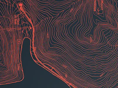 Loveland Topographic Snowboard Detail cartography colorado graphic loveland modern mountain snow snowboard student topo topographic topography