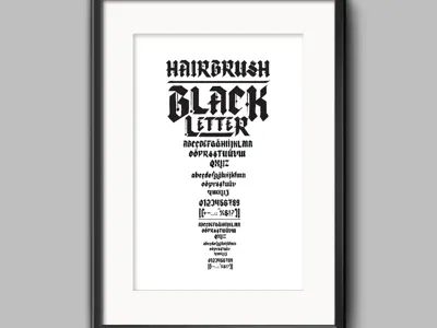 Hairbrush black latter font black brush font gothic hairbrush latter typography