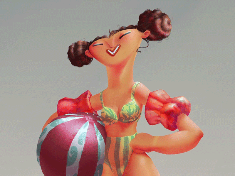 Girl Dance 2d 2d animation after effects animation art character design gif illustration loop photoshop wip