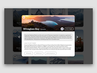 Wander 2 beautiful collection earth grid info modal photography popup travel wander website world