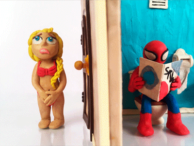 Film01_Elsa & Spiderman _part №2_ cartoon clayanimation elsa funny movie spiderman superhero