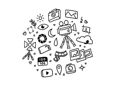 Photo & Video camera doodle drawing film mobile illustration startup video wacom