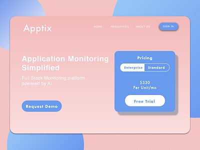 Apptix landing page apm gradient landingpage minimal sketch ux websites